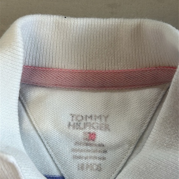 Tommy Hilfiger Kids Striped Polo Shirt dress - White with Multicolor Stripes - Picture 2 of 3